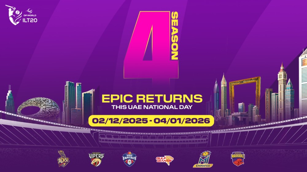 DP World International League T20 Season 4 to commence on UAE National Day, 2 December&nbsp;2025