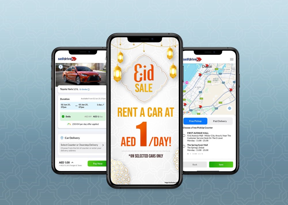 SelfDrive Mobility launches New App with an Eid Exclusive offer: Rent a Car for AED 1 Per&nbsp;Day!
